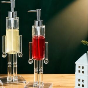 Nutcracker Soap Dispenser, Refillable Liquid Soap Bottle for Holiday Bathroom